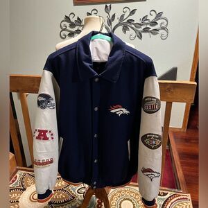 Vintage WOOL Denver Broncos 2 Time Super Bowl Champions Jacket Limited Edition
